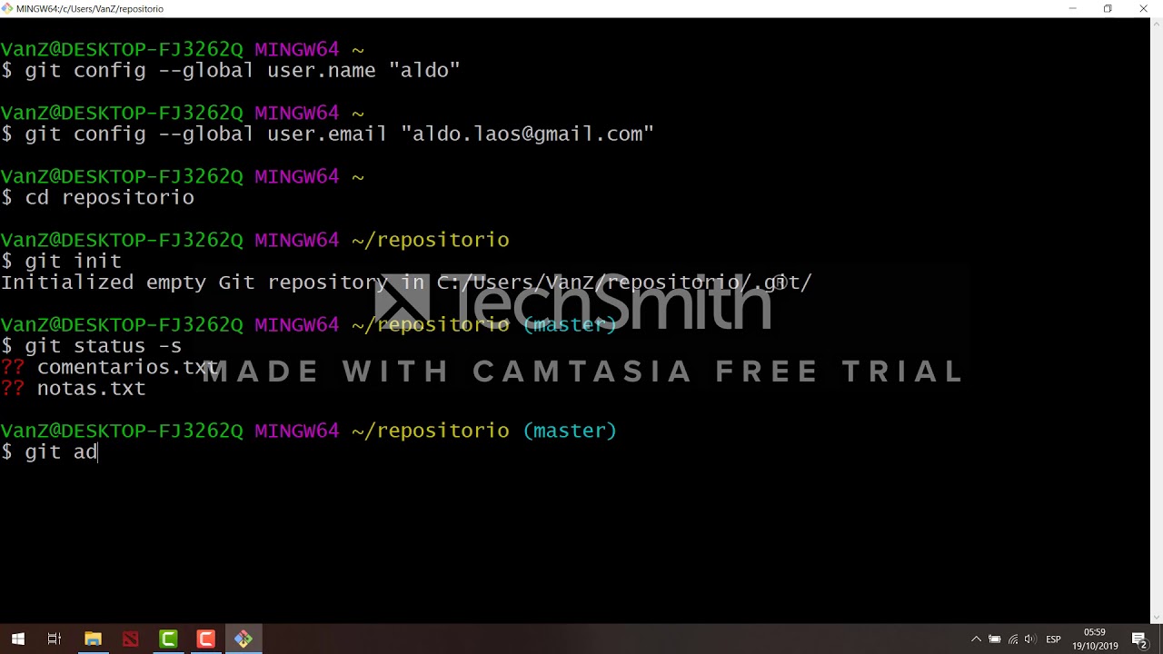 Primeros pasos en GIT - YouTube