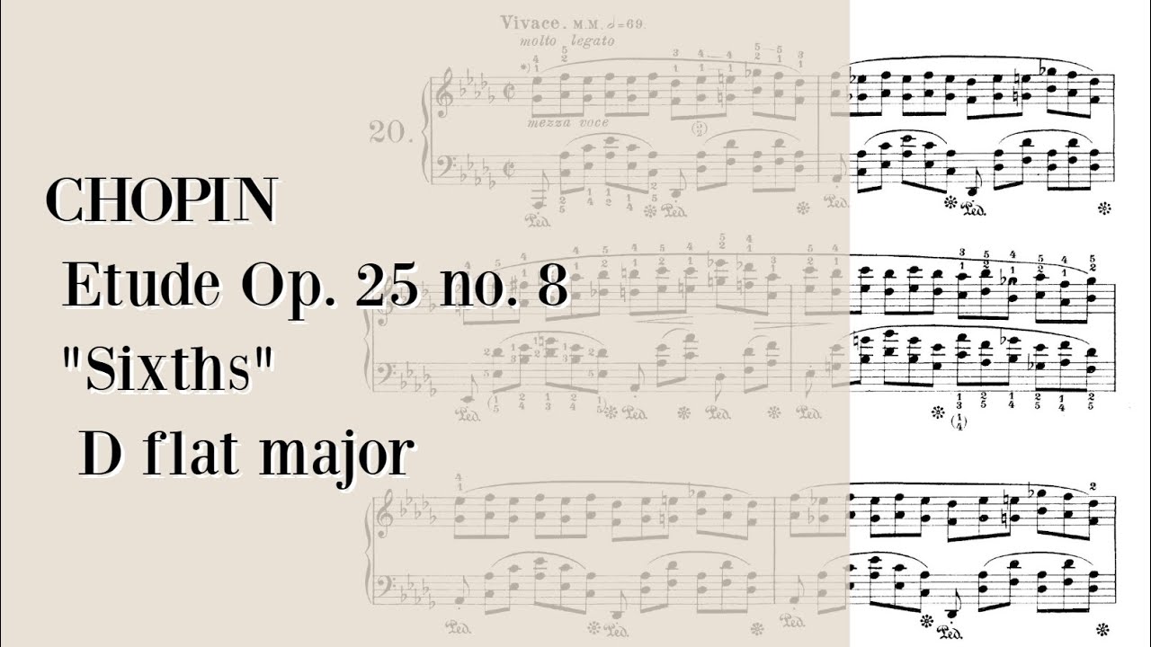 CHOPIN Etude Op. 25 no. 8 "Sixths" in D flat major - Sheet Music/Music score CHOPIN Etude Op. 25 no. 8 "Sixths" in D flat major - Sheet Music/Music score