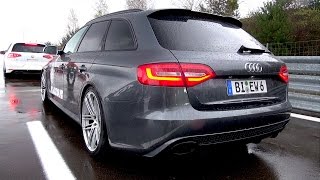 Audi RS4 Avant B8 w/ ASG Exhaust System! REVS & DRAG RACE!