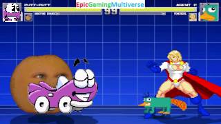 Power Girl & Putt-Putt The Car VS Monokuma The Evil Teddy Bear & Annoying Orange In A MUGEN Match