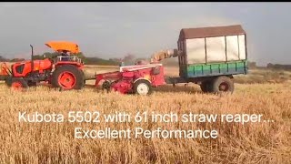 #videos l Kubota 5502 with 61 inch straw reaper... Excellent Performance l @Sanjaychurk #farmer