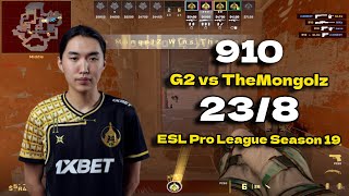 CS2 POV TheMongolz 910 (23\/8) vs G2 (Anubis) ESL Pro League Season 19
