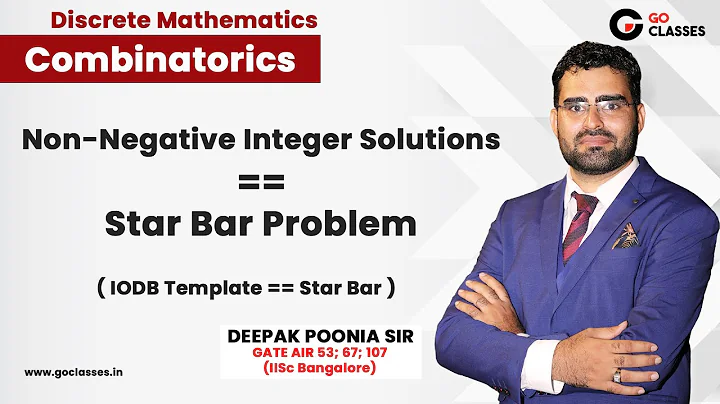 Lecture 20C - Non-Negative Integer Solutions - IODB Template | Combinatorics | Discrete Mathematics