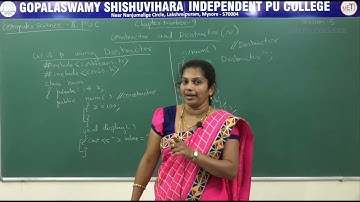 COMPUTER SCIENCE | II PUC | CH 09 | CONSTRUCTOR & DESTRUCTOR - DESTRUCTOR | S05