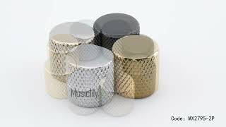 360° View: Musiclily Pro Inch Fine 24 Splines Steel Flat Top Push-on Control Knob