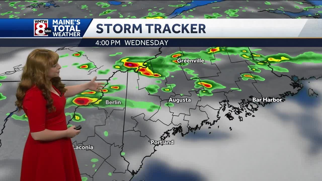 Scattered showers and storms move in late Wednesday afternoon - YouTube