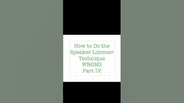 How to Do the Speaker Listener Technique Wrong (Part IV) #communication #fitness #marriage