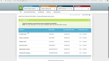ALEKS Extend Student Accounts