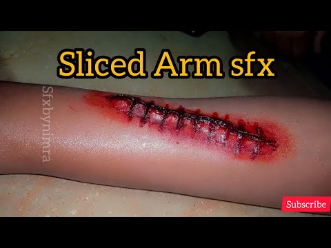 Sliced Arm Sfx Tutorial | Special effects Makeup| #sfxtutorial #sfx #youtuber #sfxartist #noharm