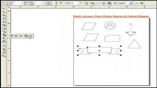 Basic, Arrows, Flowcharts, Banner & Callout Shapes || Drawing Tools ||  CorelDraw X3  in English