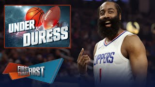 James Harden Under Duress after head-scratching play in Clippers win | NBA | FIRST THINGS FIRST