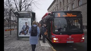 Sweden, Stockholm, ride with bus 76 from Kungsträdgården to Medborgarplatsen