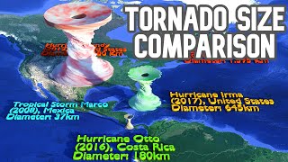 Tornado Size Comparison On The Earth | Hurricane Size Comparison