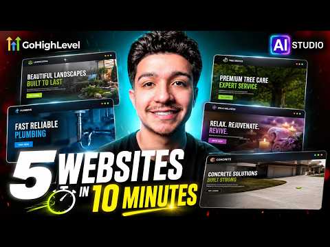 I Used GoHighLevel AI Studio to Build 5 Full Websites in 10 Minutes