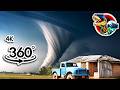 360° Scary Giant Storm on Farmer House | 360 video 4K