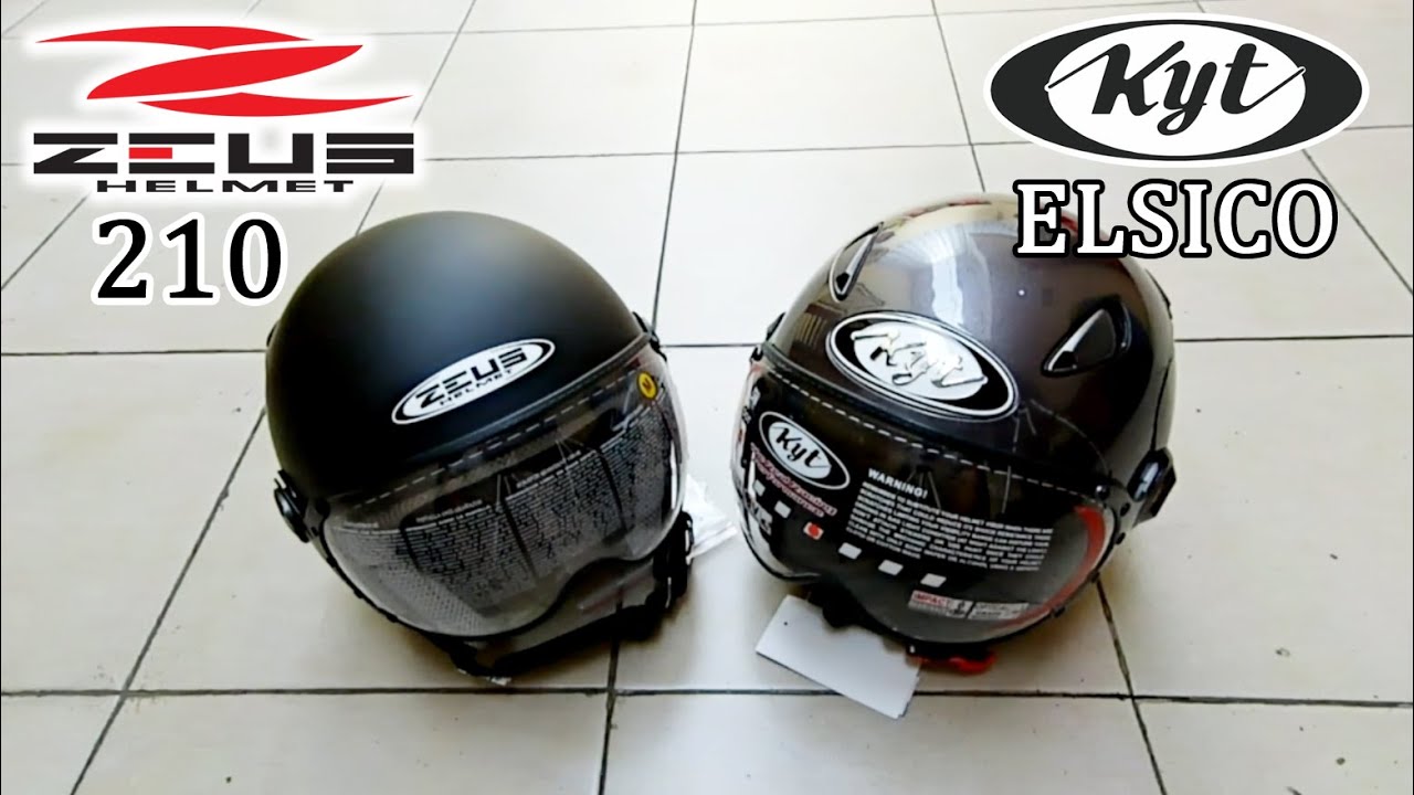 Helm Zeus 210 \u0026 KYT Elsico. Helm kembar 