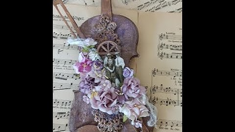 Mixed Media Altered Violin For Scrap Unlimited