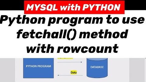 MYSQL with PYTHON: Python program to use fetchall() method with rowcount.