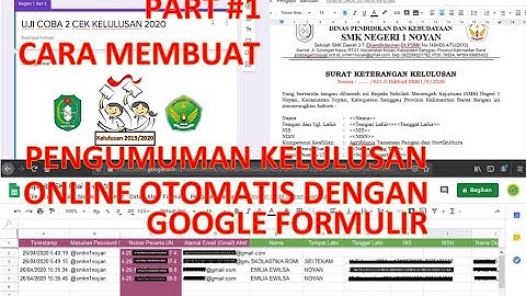 Panduan Cara membuat Pengumuman Kelulusan Online Otomatis dengan form Google #1