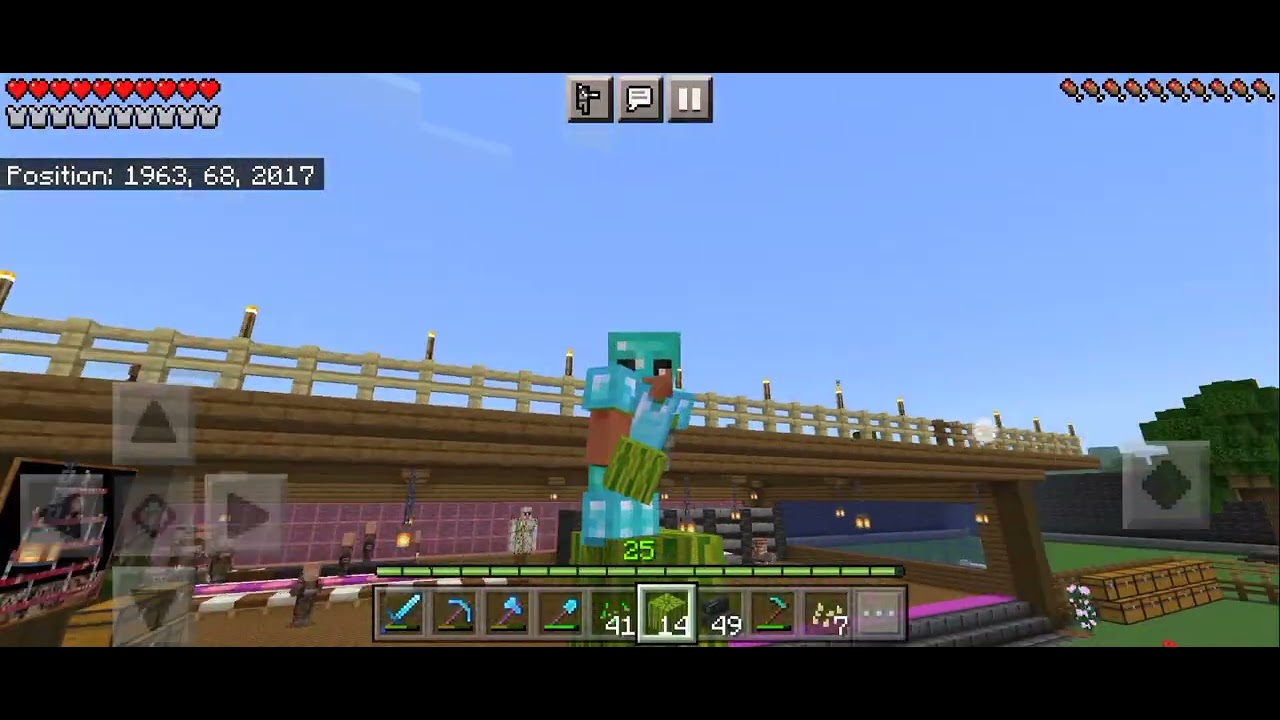 how to make a watermelon 🍉 and pumpkin farm in Minecraft pe YouTube