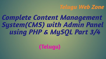 Complete Content Management System (CMS)  Website with Admin Panel using php & mysql in telugu -3/4