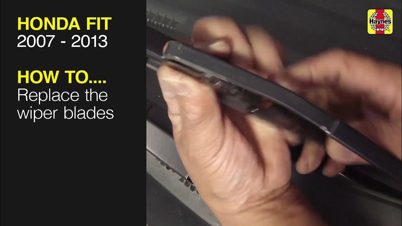 How to Replace the wiper blades on the Honda Fit 2007 to 2013 - YouTube