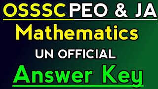 PEO JA MATHEMATICS ANSWER KEY // OSSSC PEO JA -2023 MATH ANSWERS