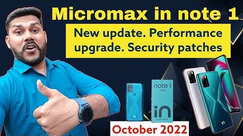 Micromax in note 1 software update October 2022। Micromax in series performance upgrade 🔥