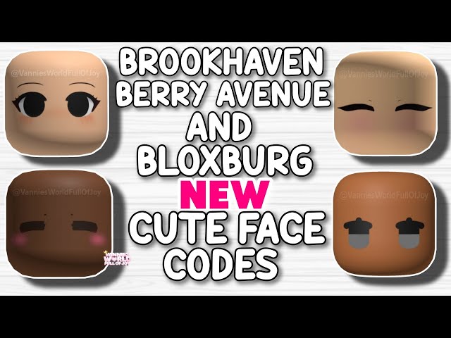 3D FACE CODES (USE W EMPTY HEAD) PT.1! BERRY AVENUE FACE CODES, BLOXBURG &  BROOKHAVEN RP #roblox 