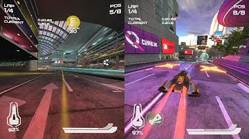 WIPEOUT OMEGA COLLECTION split screen 2 player vs Queens Mall track