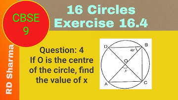 If O is the centre of the circle, find the value of x