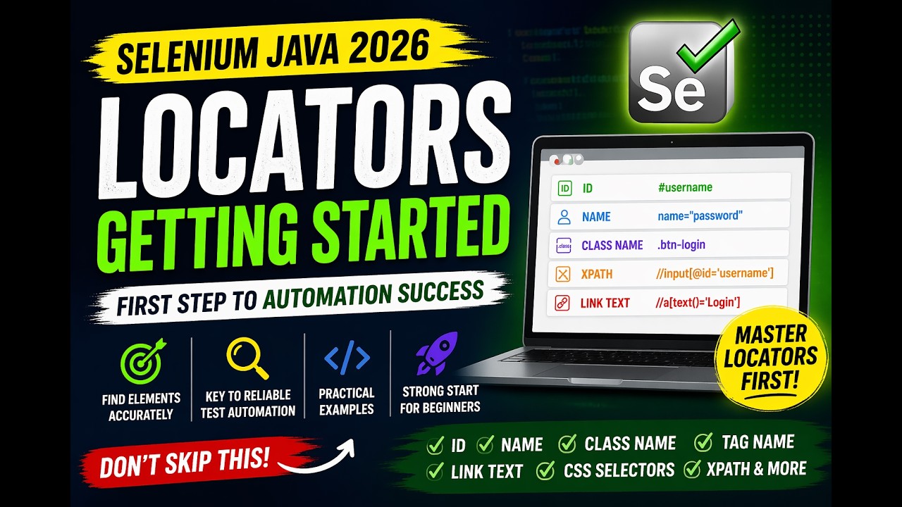 48. Locators - Getting started (Selenium Java 2026) - YouTube