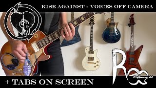 Rise Against - Voices Off Camera Guitar Cover with Tabs on screen 4K UHD