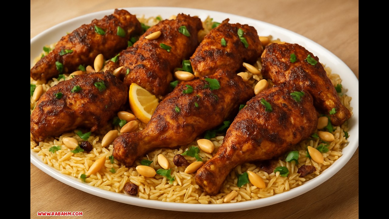 رز والدجاج المشوي بتتبيلة ذهبية الطعم يخليك تعيدها كل أسبوع #دجاج_مشوي أفخم أكلة عزائم رز ودجاج مشوي