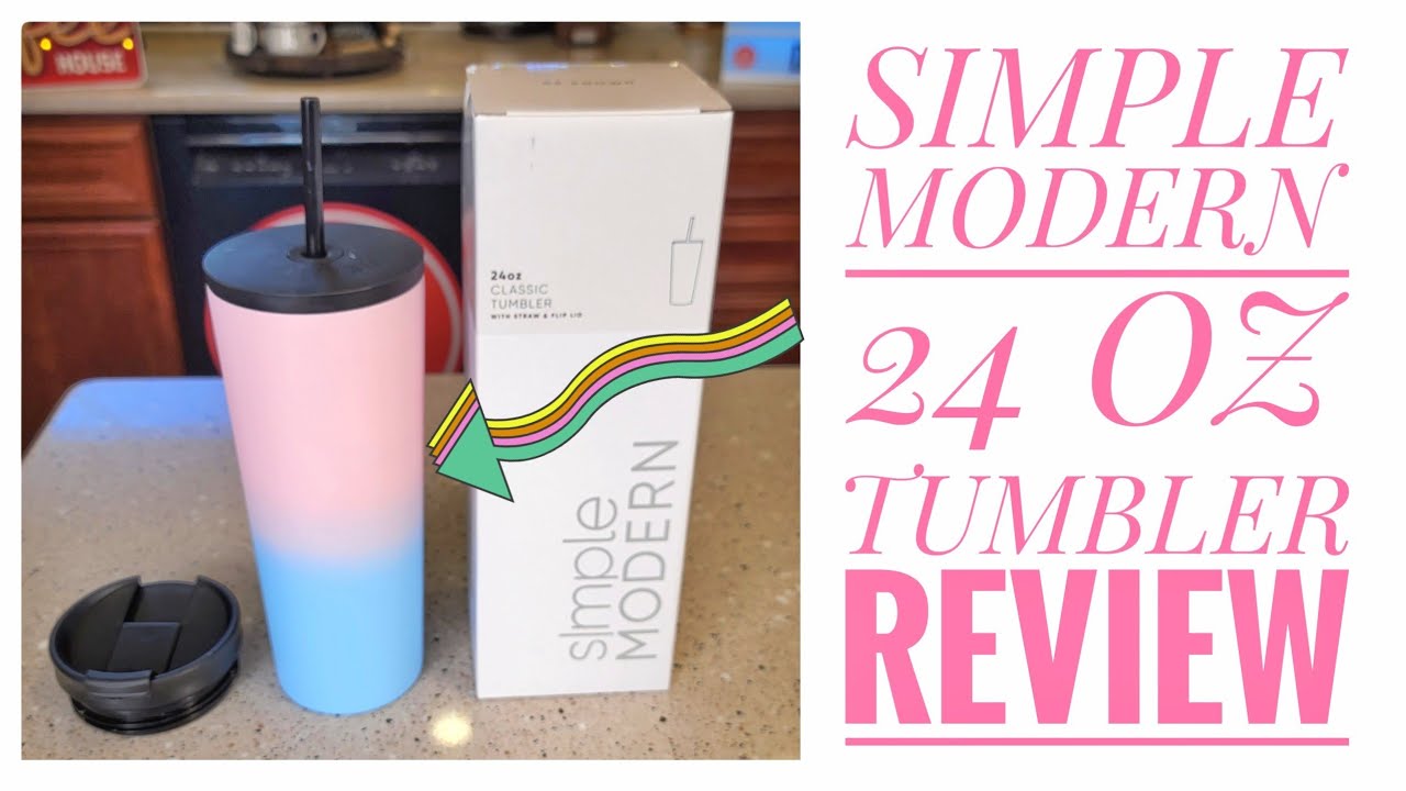 Simple Modern 24 oz Tumbler with Straw Lid Water Bottle Review 