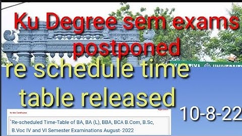 Ku degree 2nd sem 4th sem 6th sem exams re schedule time table released 2022/ kakatiya University //