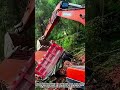 전복 트럭을 세우는 중장비 협업 기술 #worker #process #excavator #dumptruck #recovery