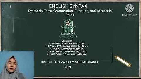 Syntactic Form, Grammatical Function and Semantic Roles || English Syntax