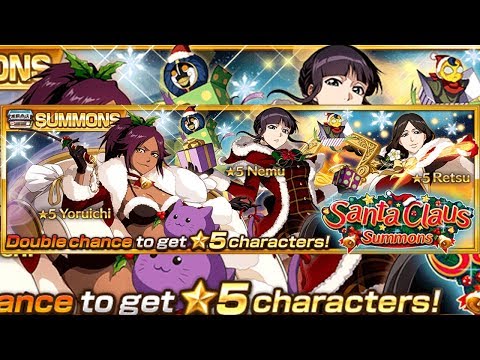 Bleach Brave Souls: Summons Natal!!! Santa Claus Retsu, Nemu e Yoruichi Gameplays!!! - Omega Play