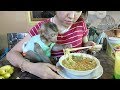 Baby Dodo Testing Khmer Noodle And Miranda Juice