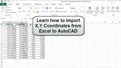How to import X, Y coordinates from Excel to AutoCAD