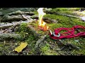 Rkr outdoor survival fire starter paracord necklace  mini ferro rod how to start a fire in nature