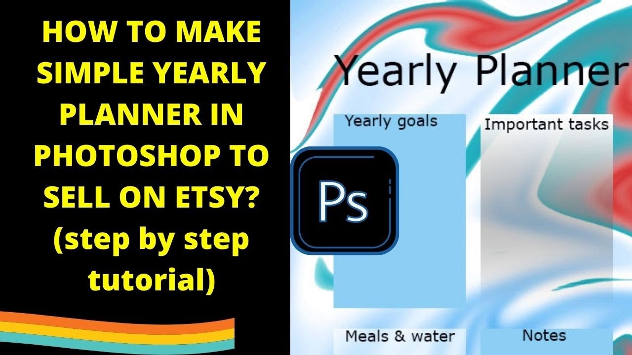 HOW TO MAKE SIMPLE YEARLY PLANNER IN PHOTOSHOP TO SELL ON ETSY??(step by step tutorial) - YouTube