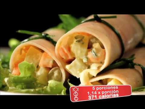 Rollo de Jamón con Ensalada Rusa - Receta ensaladas verdes