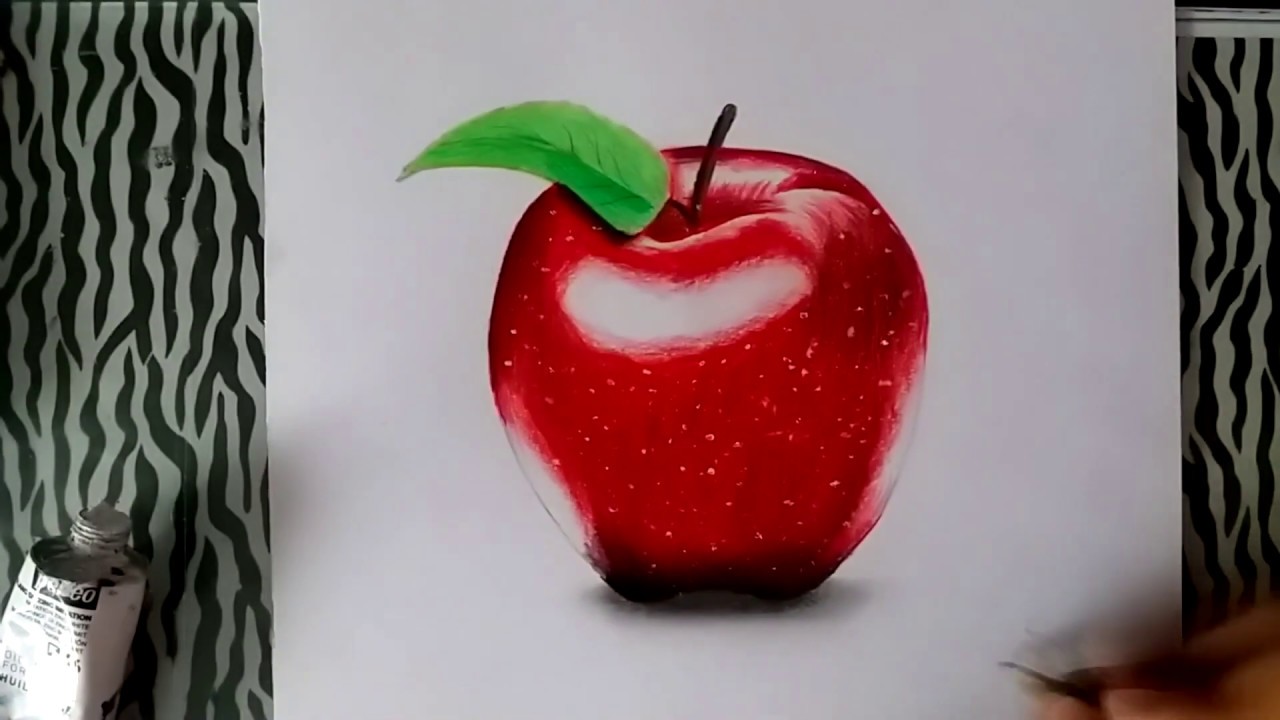 Manzana Roja Dibujo realista | Drawing Realistic Red Apple - Versión #1 -  thptnganamst.edu.vn
