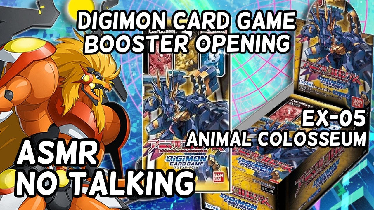 [ASMR] EX-05 Animal Colosseum | Digimon Booster Box Opening (No Talking)
