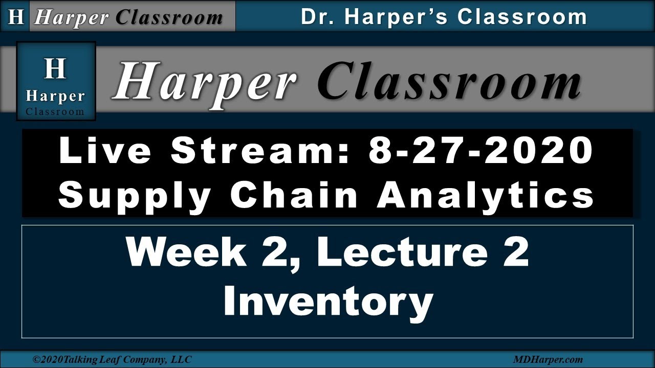 Live Stream, Supply Chain Analytics, Week 2, Lecture 2, Inventory