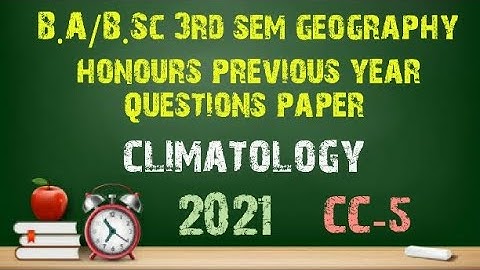 B.A/B.Sc 3rd sem geography honours climatology question paper #calcutta #university #exm #1_2_learn