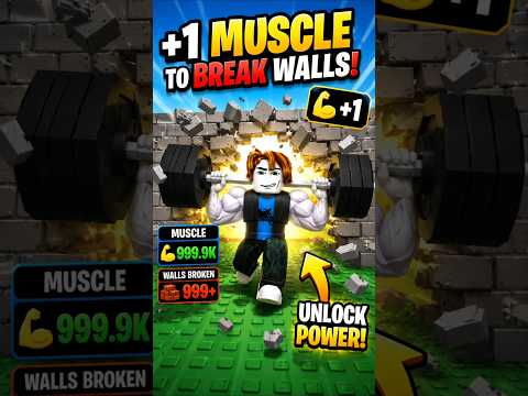 💪 +1 Muscle to Break Walls! 😱 | Roblox #shorts #roblox