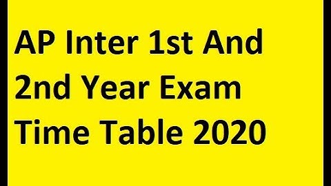 AP Inter 1st And 2nd Year Exam Time Table 2020